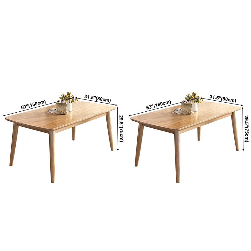 Moderne stijl rechthoek houten keuken eettafel rubberwood tafel met 4 poten