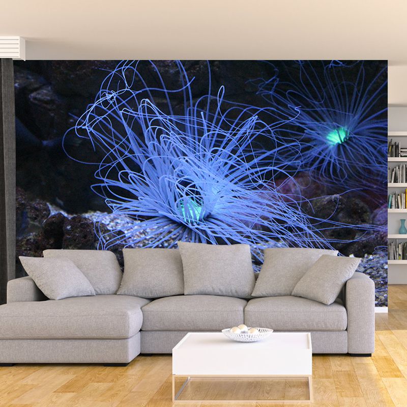 Seabed Swimming Creatures Mural Wallpaper Moisture-Resistant Wall Covering for Home