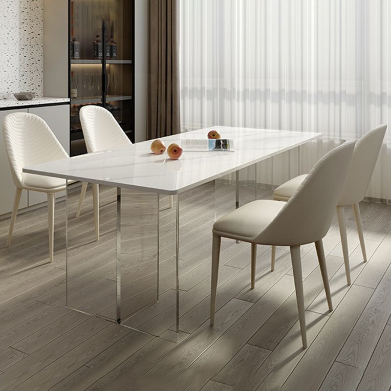 Modern Dining Set 1/4/5/7 Pcs Acrylic Pedestal Dining Table with Chairs