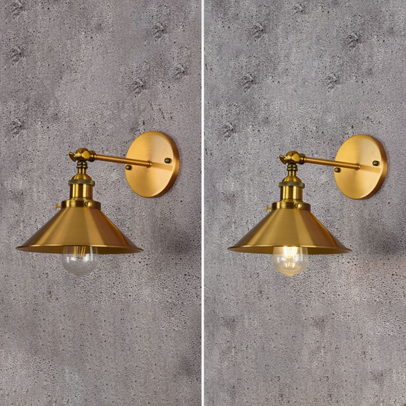 Elektroplattierte Kupfer Vintage Industrial Style Wandlampenschwung Arm Design Single Lampenleuchte für Restaurants