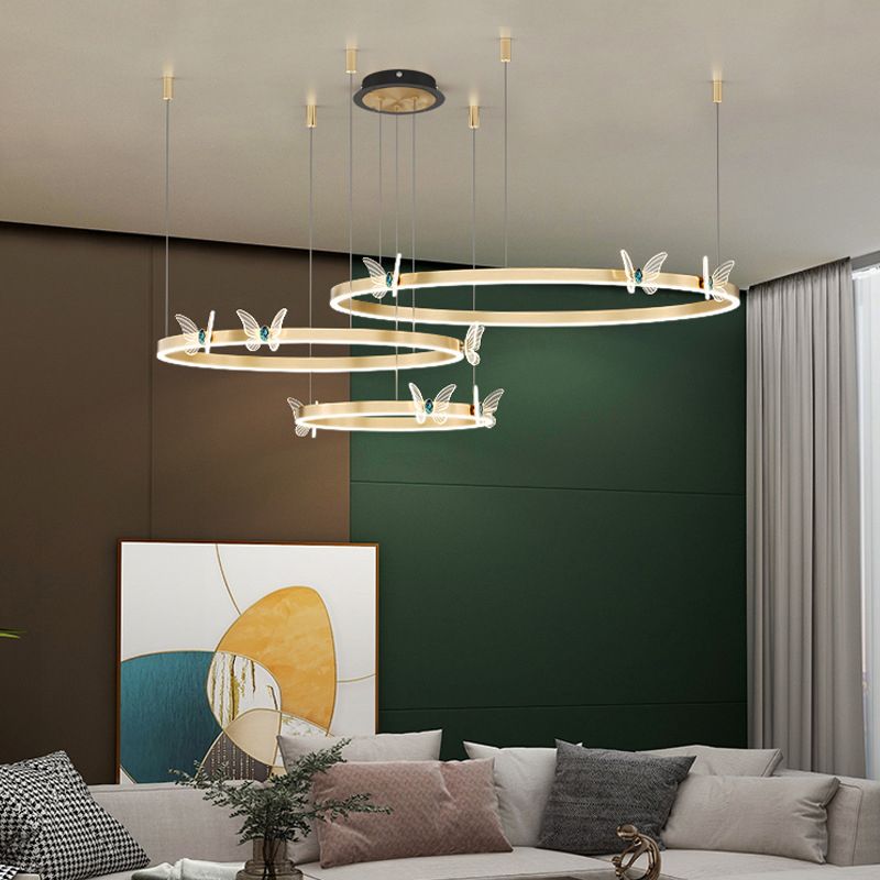 Modern Tiered Pendant Lighting Fixtures Metal Chandelier Lighting