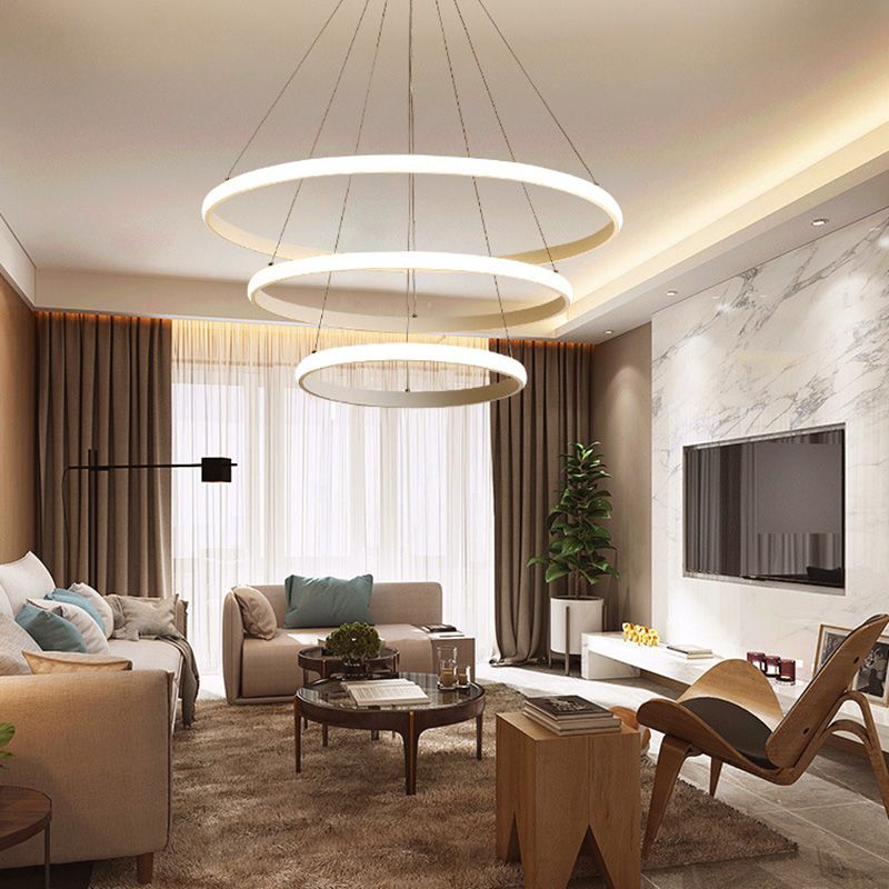 Semplicità ultra-moderna a led orbicolare lampada lampada a sospensione metallica luce a sospensione per ristorante