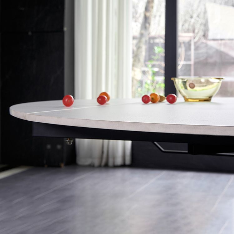 Modern 1/3/4/5/7 Pieces Steel Dining Table Set with White Sintered Stone Top Dinette Set