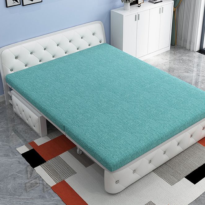 Linen Sleeper Sofa 33.46" Wide Armless Sofa Bed with Upholstered