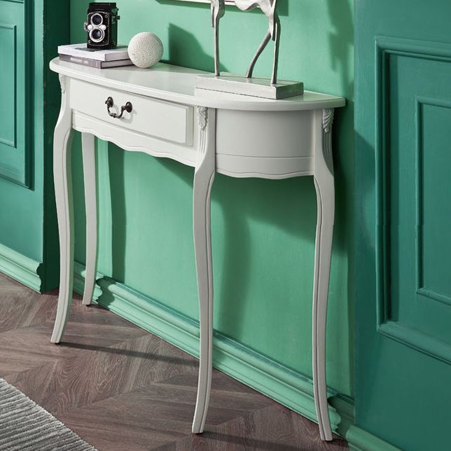 Mid-Century Modern Console Table with 1 Drawer and 4 Wooden Legs