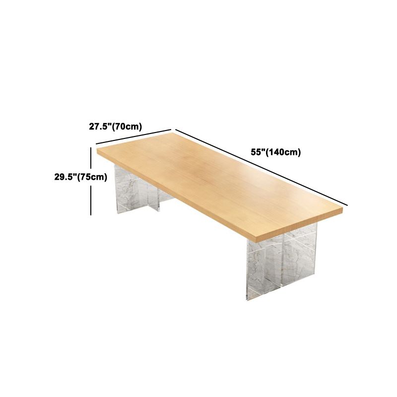 Modern 1/2/5/7 Pieces Rectangle Dining Set Solid Wood Top Dining Table with Chairs