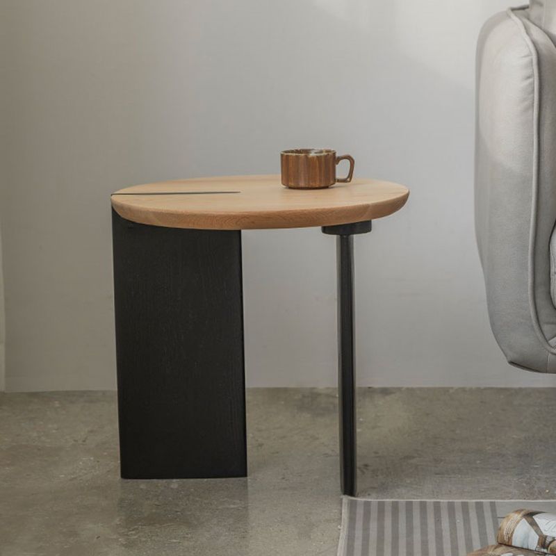 Contemporary Style Coffee Table Solid Wood Round Cocktail Table