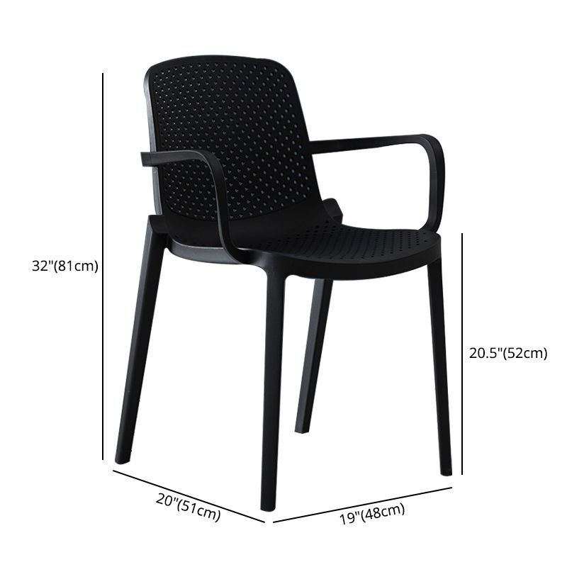 Fauteuil de salle à manger intérieur-extérieur moderne, fauteuil de salle à manger en plastique multicolore