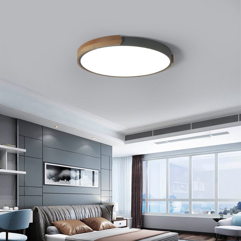 Modern Style 1-Light Flush Mount Light Fixtures Cylinder Metal Flush Ceiling Led Light Fixture