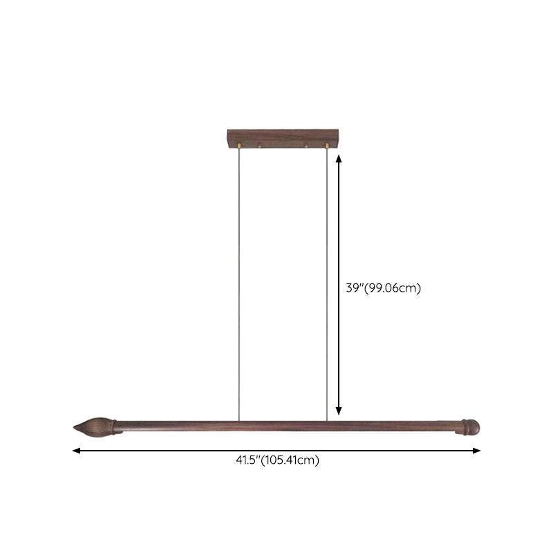 LED Bar 1 - Light Kitchen Island Lighting Black Walnut Contemporary Pendant Ceiling