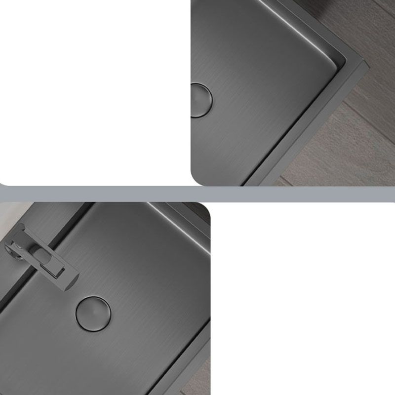 Contemporary Bathroom Sink with Pop-Up Drain Rectangular Metal Pedestal Sink