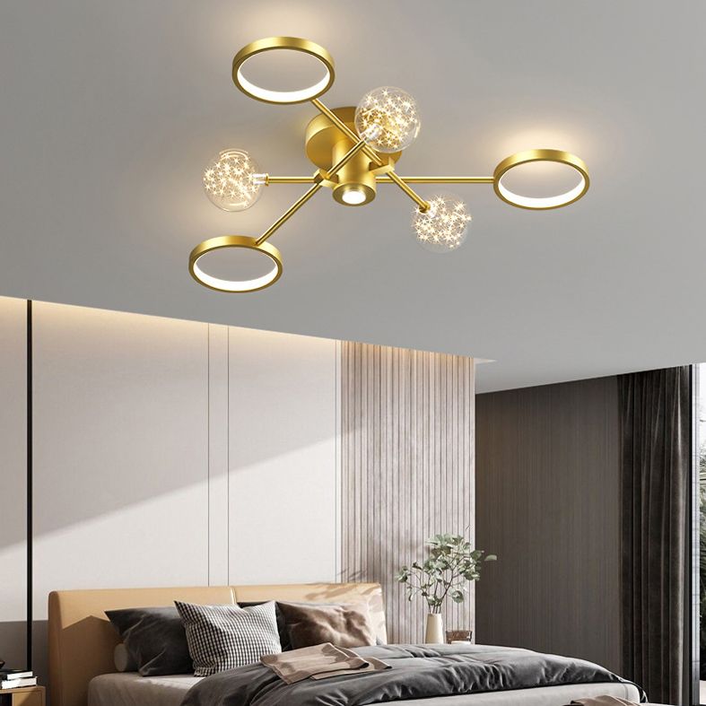 Lámpara de techo semiempotrada de metal Sputnik Iluminación LED de montaje semiempotrado de estilo minimalista