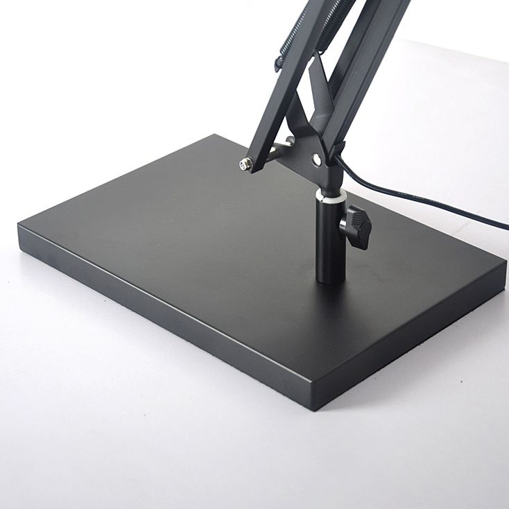 Linear Night Table Lamp Modern Style Metal 1 Light Nightstand Lamp in Black