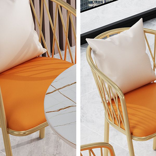 Glam Sintered Stone Dining Table Set Round 1/3/4/5 Pieces Dining Set for Home Use