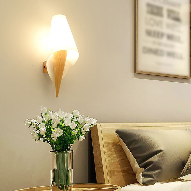 Lampada da parete moderna per parete geometrica 1 muro di vetro 1 luci di applique a parete leggera in bianco