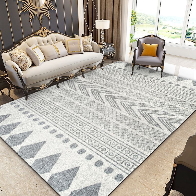 Eclectic Southwestern Area Rug Tribal Totem Polyester Rug Anti-Slip Backing Carpet for Home Decor