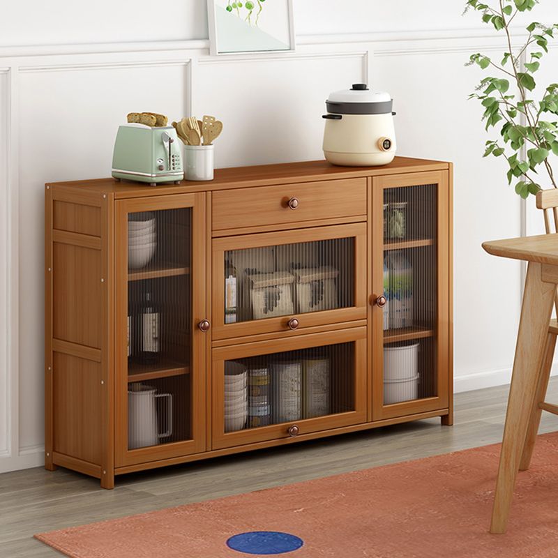 Contemporary Sideboard Cabinet Bamboo Sideboard Table with Drawers for Dining Room
