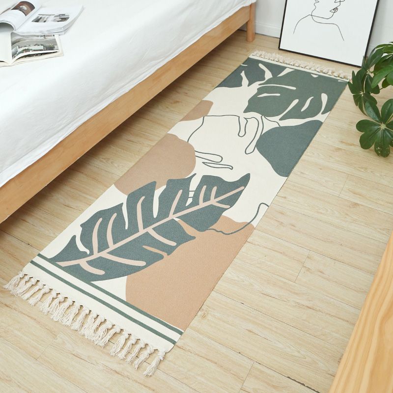 Mehrfarbiger Vintage-Rug-Teppich-Baumwoll-Mischung Stammes gemustertes Fläche Teppich waschbarer fleckresistenter Teppich mit Quasten für Raum