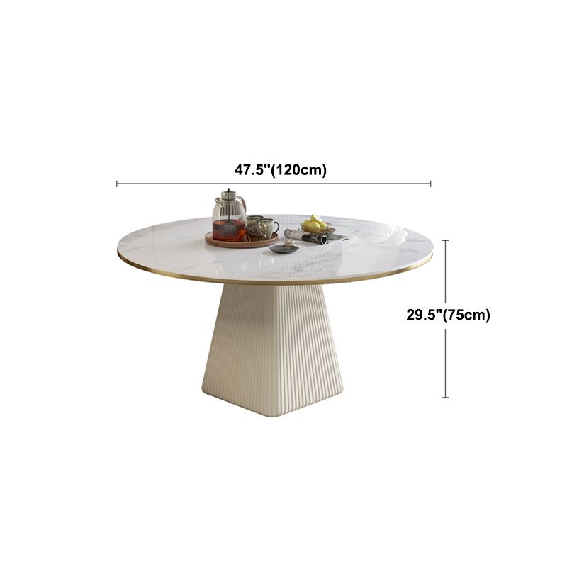 Stone Dining Room Collection Luxury Style Round Pedestal Dining Table for Home