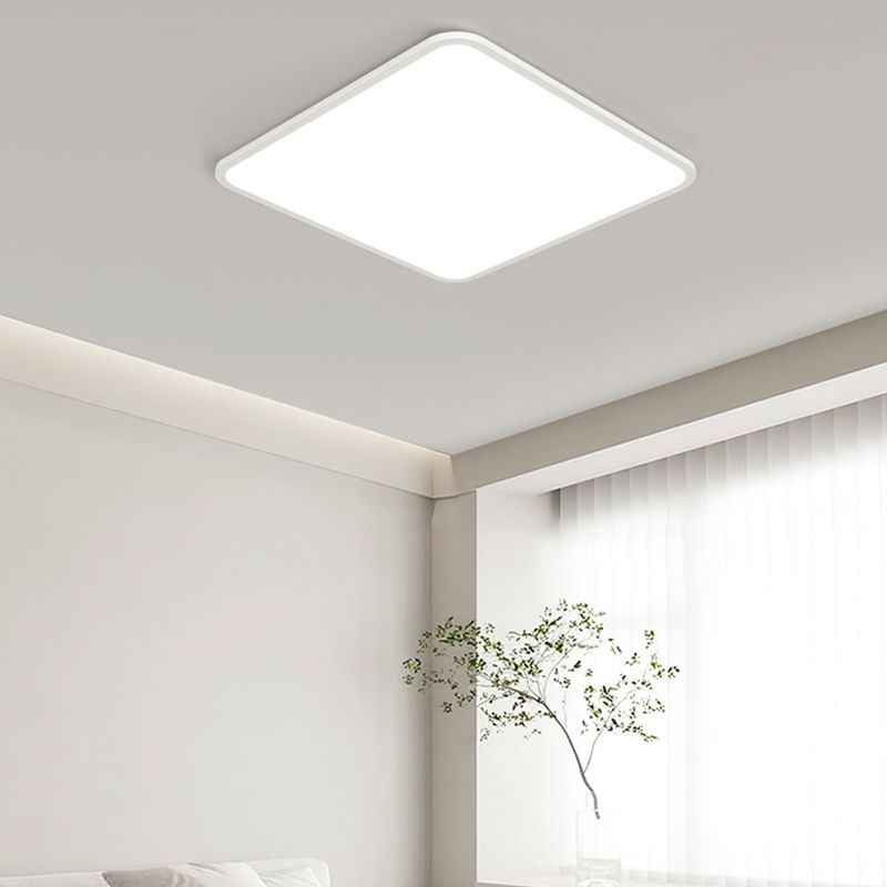 Metal Geometric Flush Mount Lamp Modern Flush Ceiling Light Fixture in White