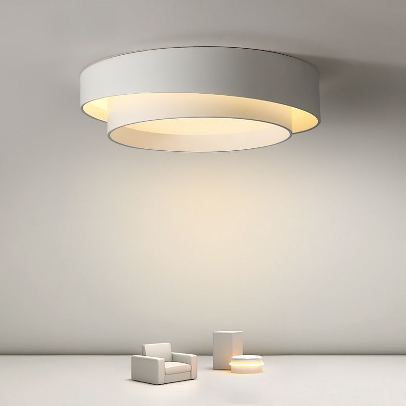 Acrylic Drum Shade Flush Lamp Nordic Style LED Ceiling Flush Mount Light for Bedroom