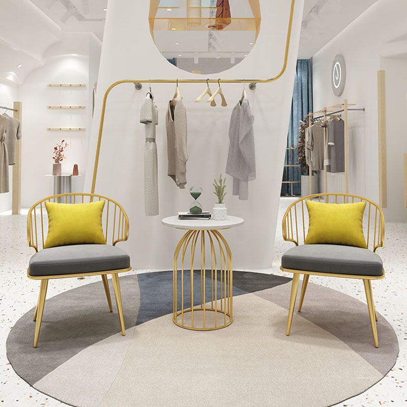 Scandinavian Style Windsor Back Chair Armless Upholstered Side Chair