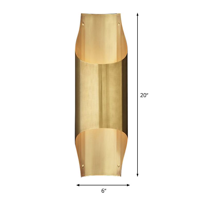 Linear Living Room Sconce Light Metal 1 Head Contemporary Wall Mount Lamp in Brass