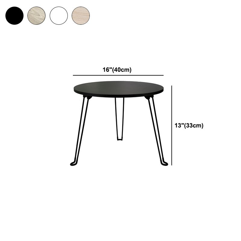 8.6"/12.9"/16.5" Tall Modern 3 Leg Ironcraft Wood Round Top Coffee Table