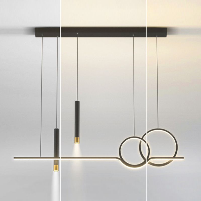 Postmodern Style Unique Shape Island Pendant Metal 5 Light Island Lighting for Dining Room