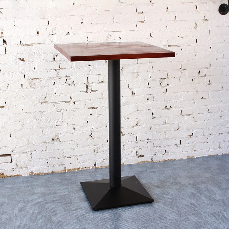 Industrial Solid Wood Bar Table Black Frame Dining Table for Bistro