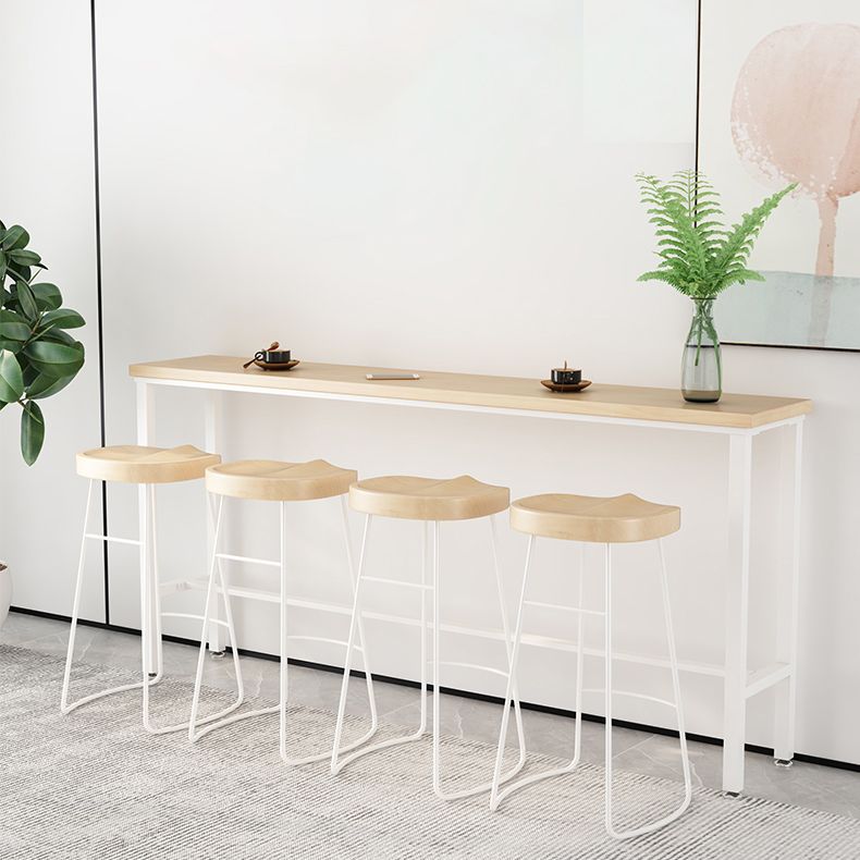 Contemporary Bar Stools Metal and Solid Wood Counter Height Stools