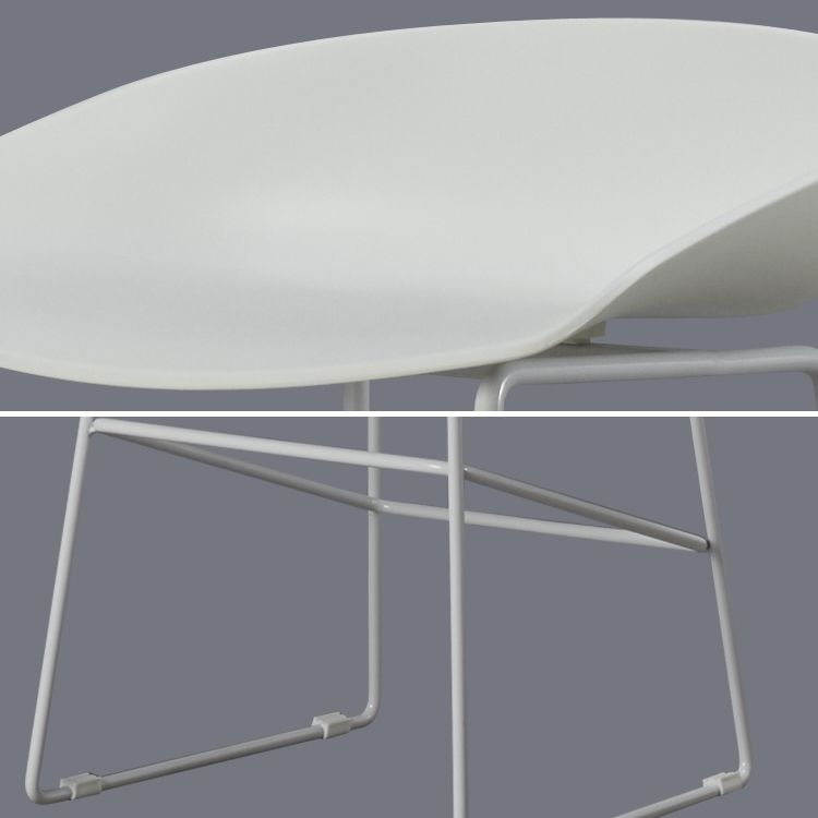 Modern Plastic Coffee Shop Stool Matte Finish Low Back Footrest Barstool