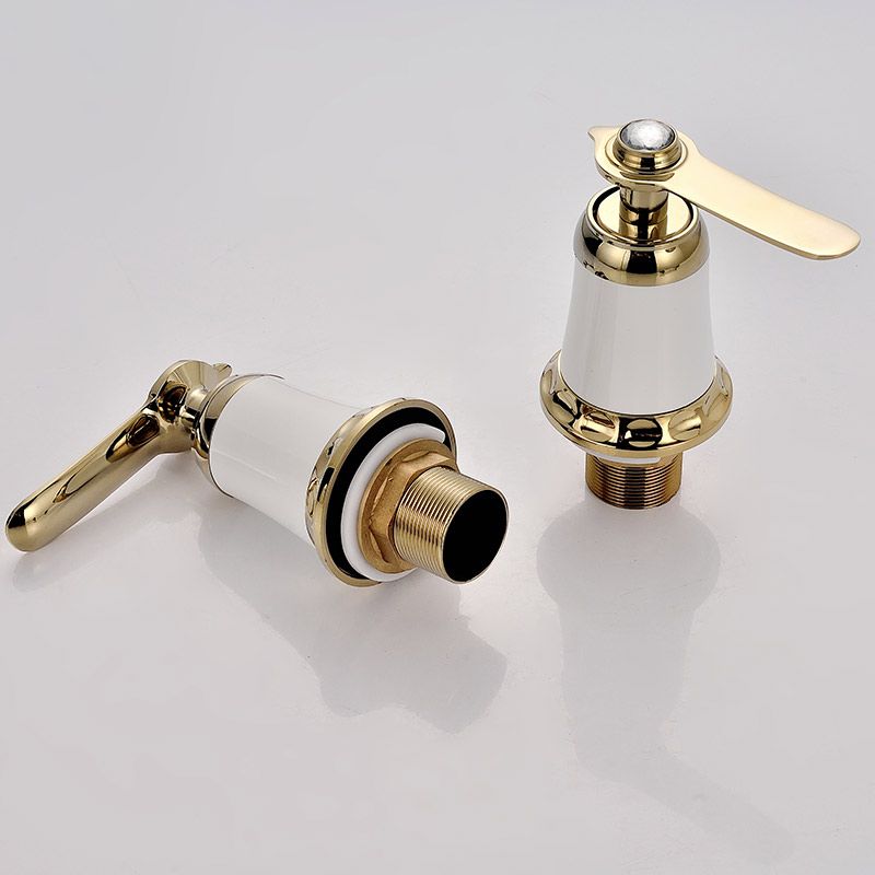 Glam Bath Faucet Trim Deck Mounted Lever Handle Swivel Spout Bathtub Faucet