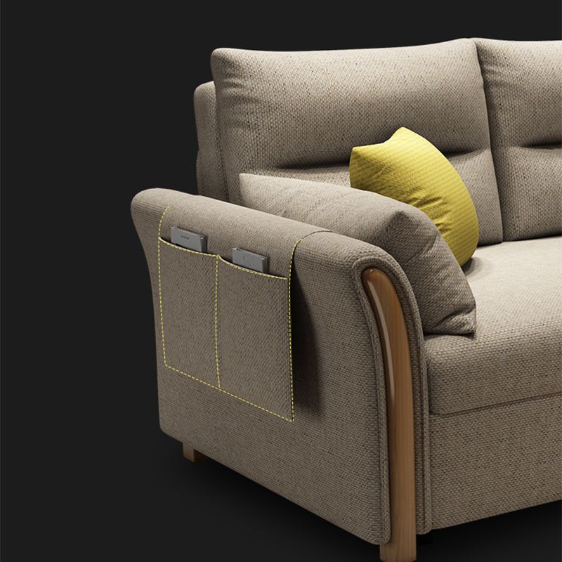 Convertible Contemporary Flared Arm Cotton Blend Bed Sofa Couch