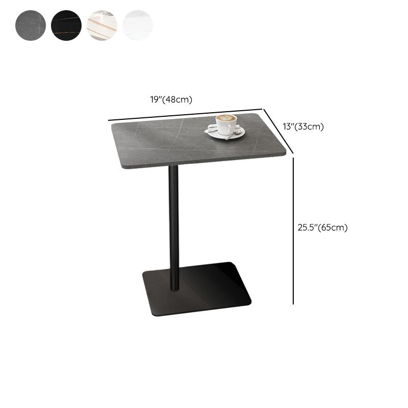 Modernistic Slate Top Side Table Rectangular Metal C Side Table