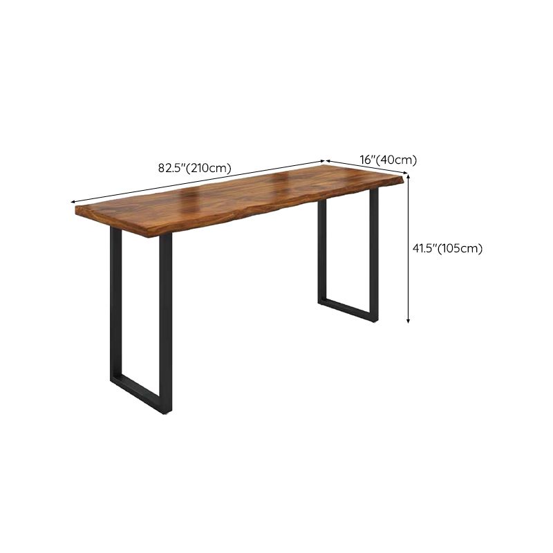 Contemporary Solid Wood Bar Stool Table Rectangle Bar Table in Brown