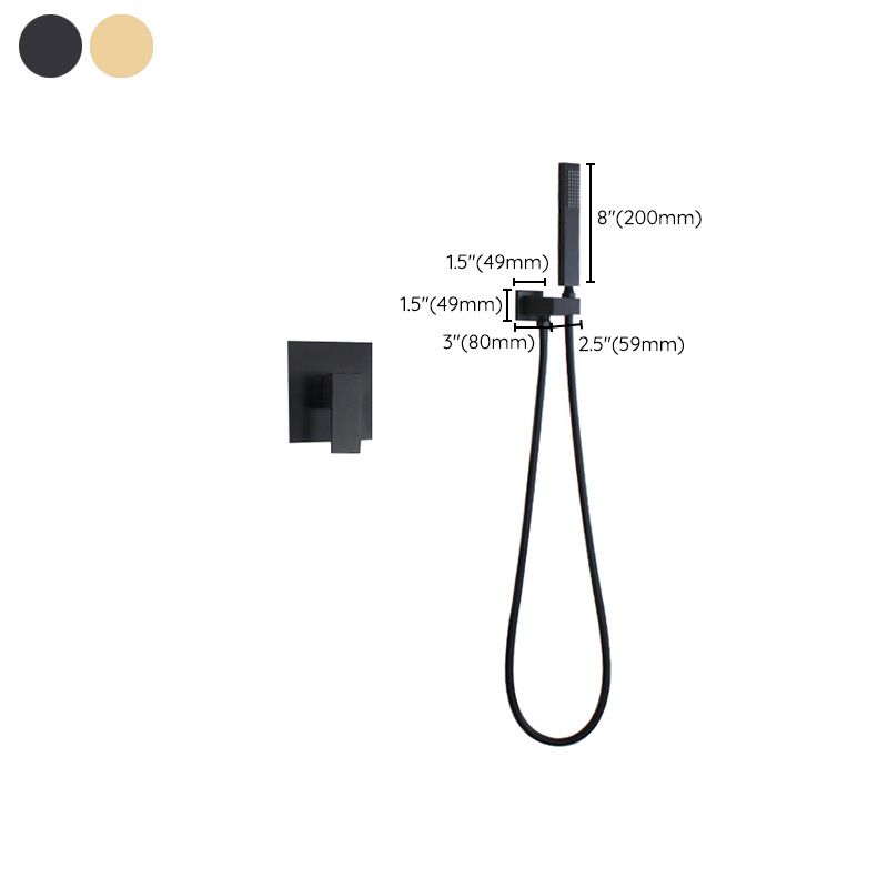 Modern Shower Trim Brass Temperature Control Handheld Shower Head Shower Combo