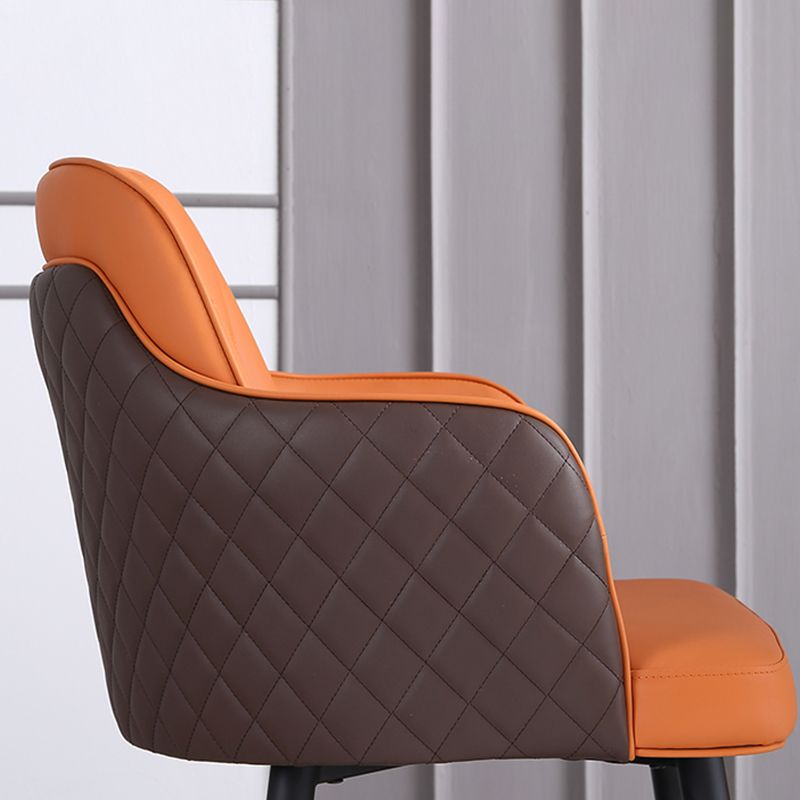 Glam Style Bar Stool Leather Backrest Bar Stools for Dining Room