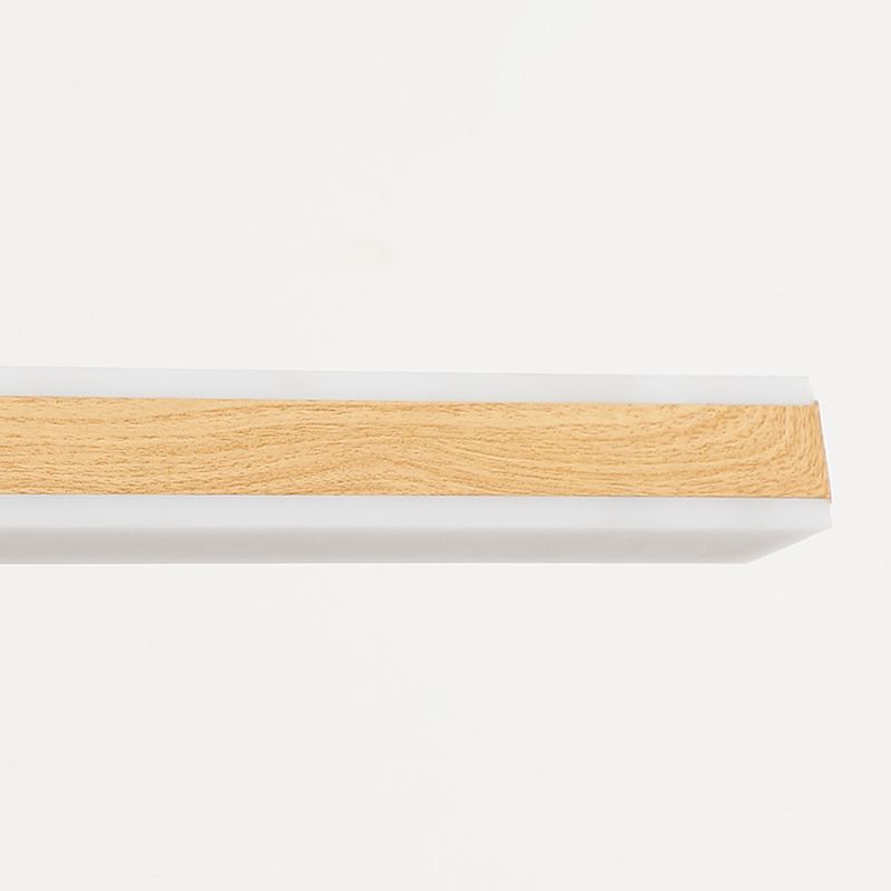 Single Modernism Style Beige/Brown LED Statement Linear Kitchen Island Light