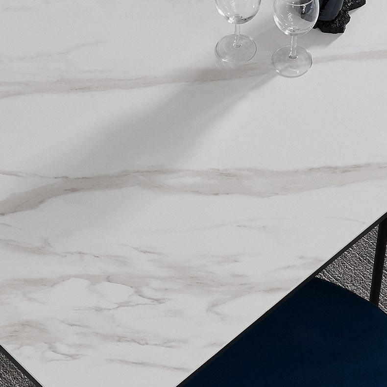 Minimalist 1/4/5 Pieces Sintered Stone Dining Table Set Rectangle Dining Room Set