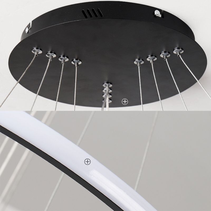 Luce il lampadario del soggiorno acrilico minimalista a ciondolo a led multi-anello Lumo lampadario