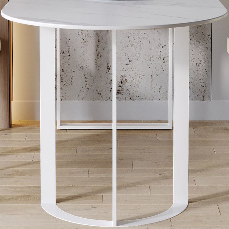 Contemporary Dining Table Stone Dining Site Table with Double Pedestal