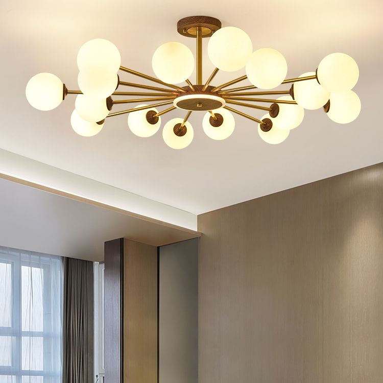 Modern Globe Chandelier Light Fixtures Multi-Head Suspension Pendant Lamps for Living Room
