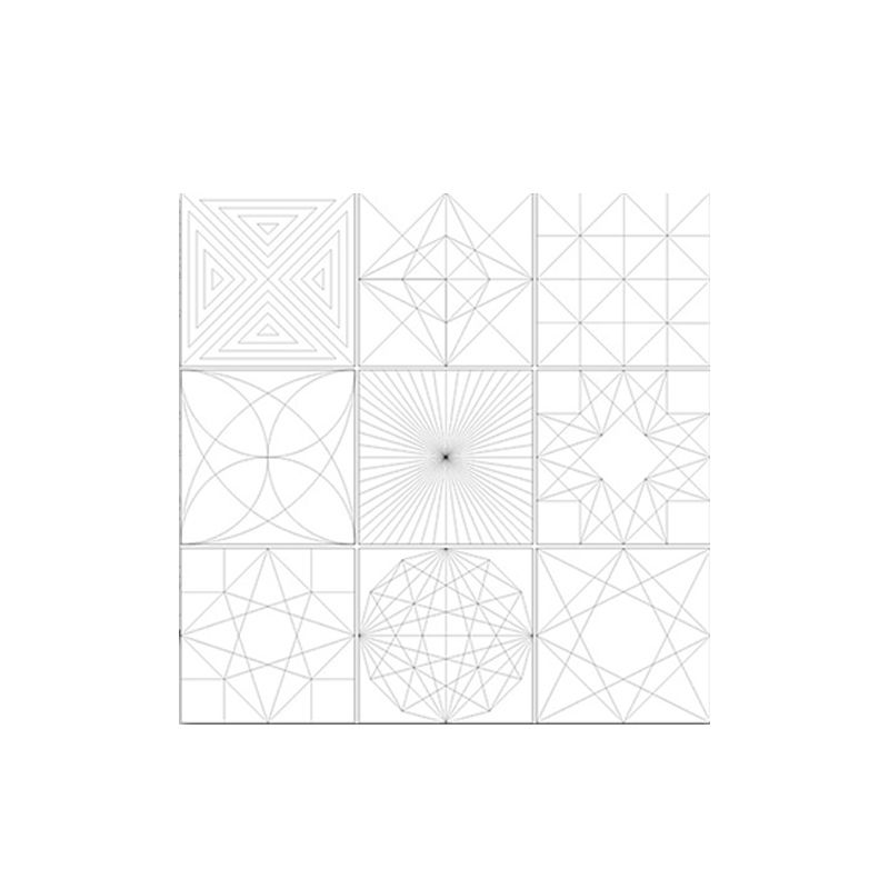 White Geometric Shapes Wallpaper Panel 18 Pieces Easy Peel off Wall Decor for Bathroom