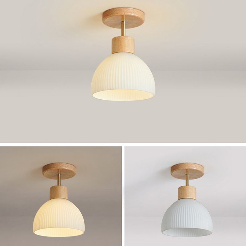 White Shaded Ceiling Light Modern Flush Mount Lighting for Foyer
