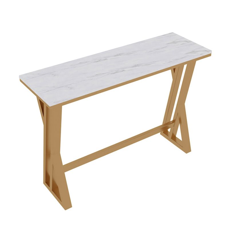 Glam Rectangle Pub Table Set 1/2/5 Pieces Faux Marble Pub Set for Indoor