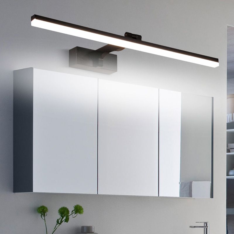 Simplicity Metal Straight Mirror Light Modern Aluminum 1 Light Wall Sconce for Bathroom