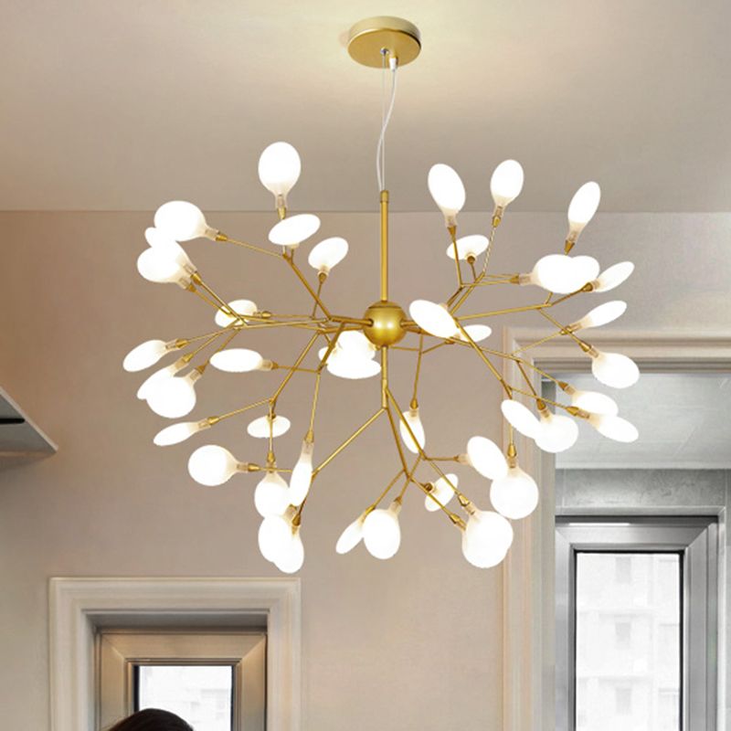 Firefly Chandelier Lighting Nordic Style Acrylic Restaurant LED Pendant Lamp in Gold