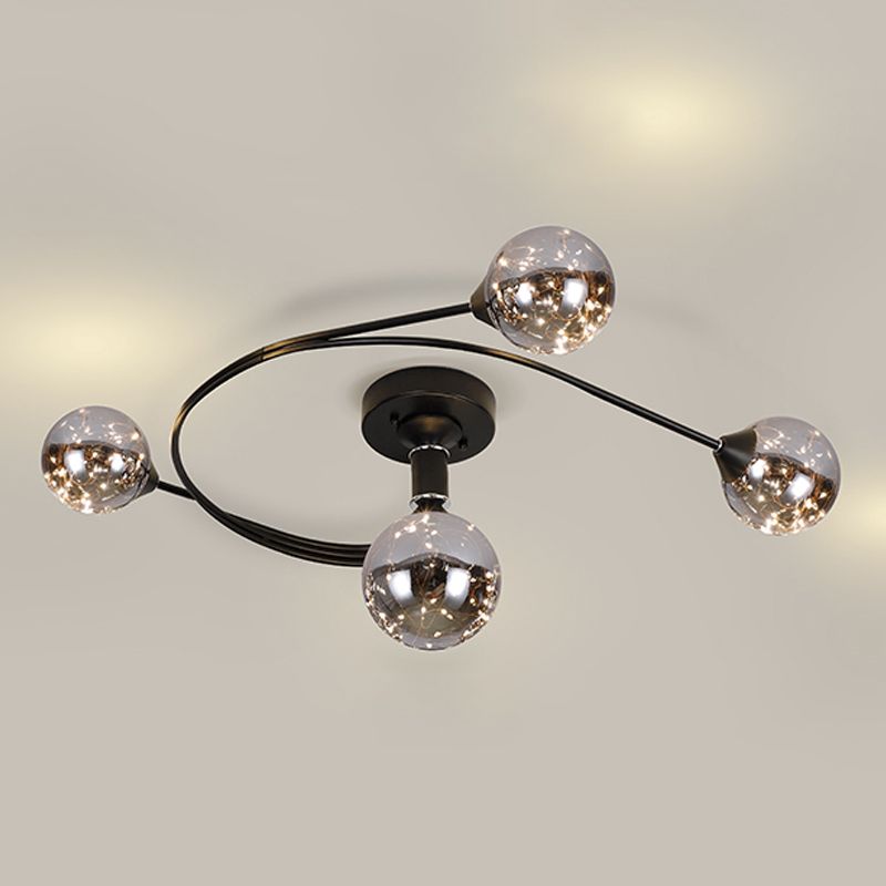 Lámpara de techo esférica múltiple iluminación de techo de vidrio de estilo moderno para dormitorio