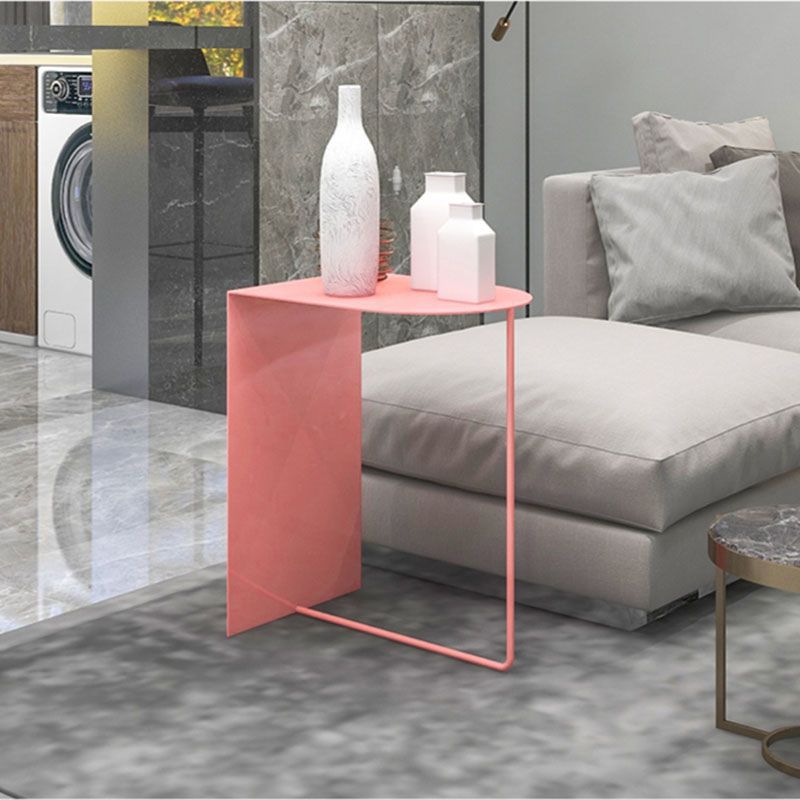 Round Metal Side Table with Abstract Base in Medieval Modern Style